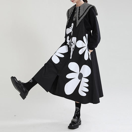 Women Casual Loose Suspender Floral Print Dresses-Maxi Dresses-JEWELRYSHEOWN