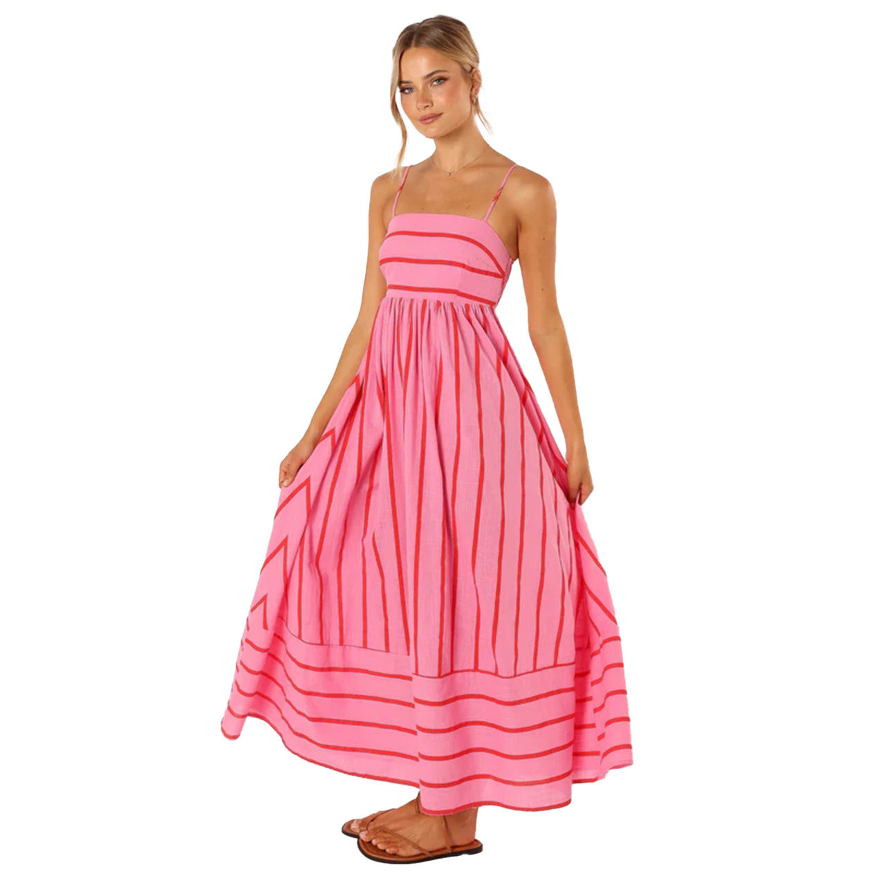 Casual Summer Striped Sleeveless Long Dresses