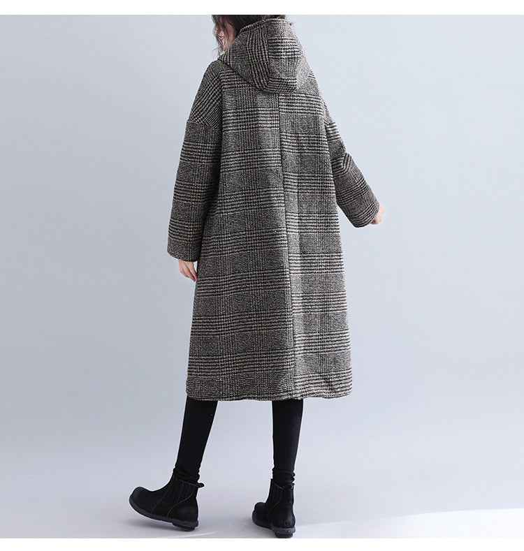 Casual Woolen Plus Sizes Women Overcoats-Outerwear-JEWELRYSHEOWN