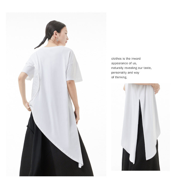 Simple Irregular Design Summer Women T Shirts