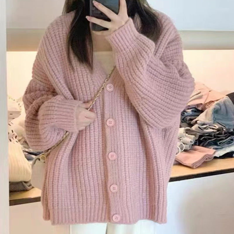 Casual Plus Sizes Knitted Cardigan Sweaters