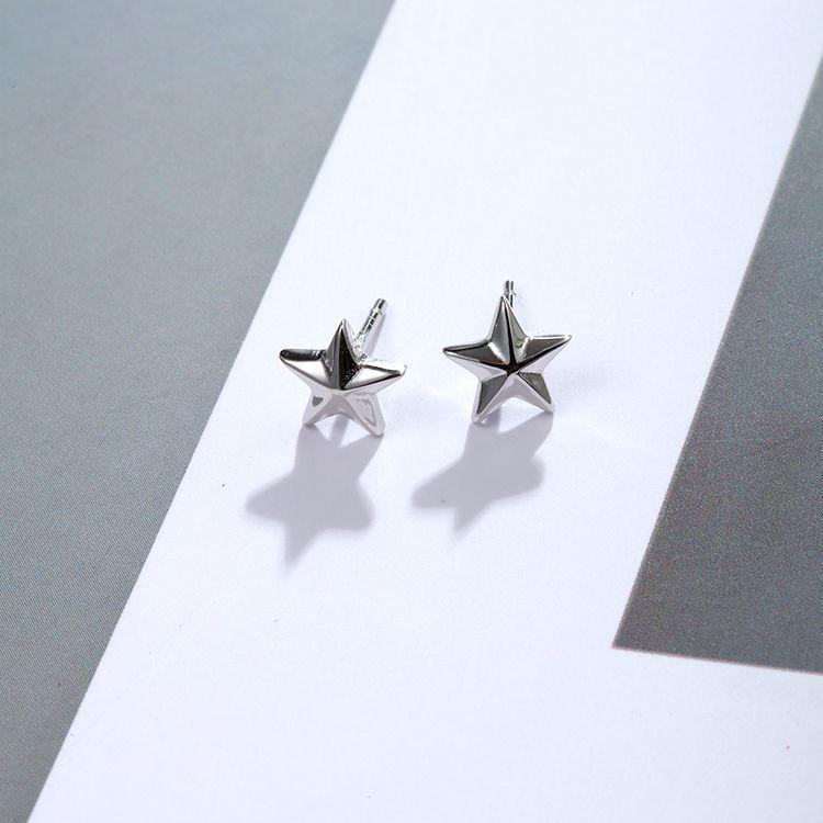 Cute Small Star Design Sliver Earrings Stud-Earrings-JEWELRYSHEOWN