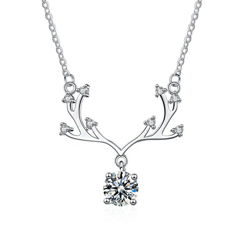 Fashion Elk Design Silver Necklace for Women-Necklaces-JEWELRYSHEOWN