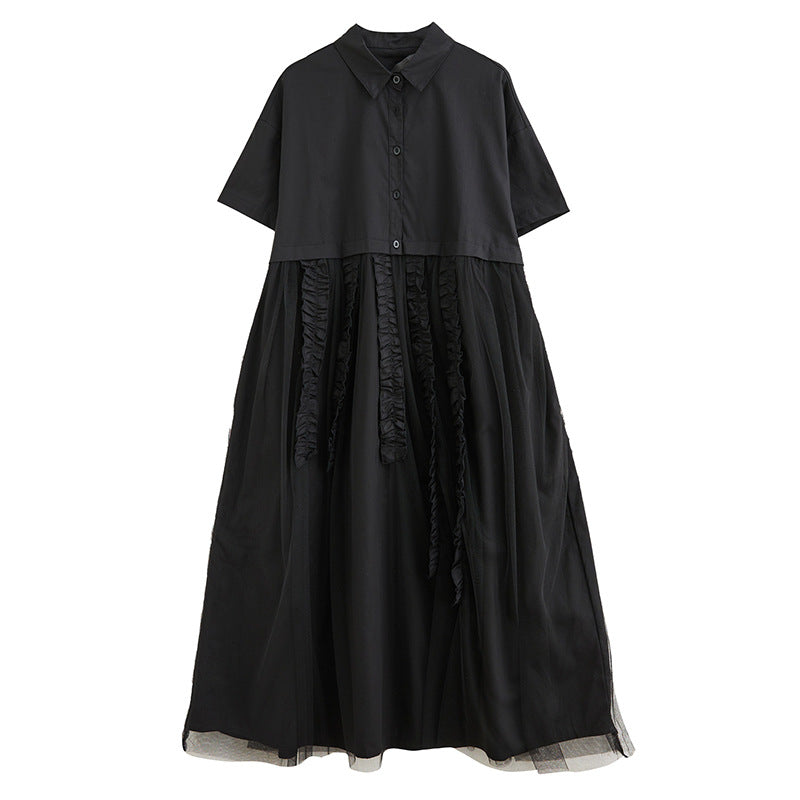 Sexy Summer Tulle Black A Line Long Shirts Dresses