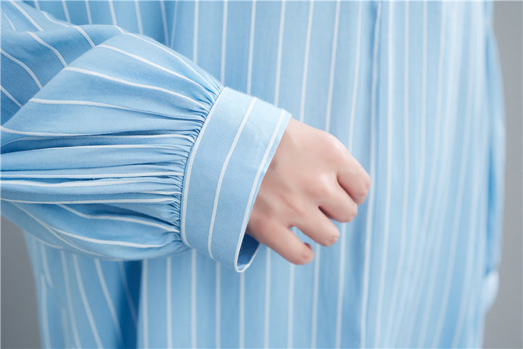 Designed Striped Long Shirts Dresses for Women