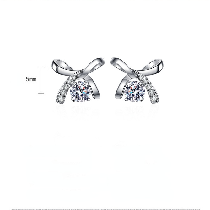 Butterfly Design Moissanite Sterling Sliver Earrings-Earrings-JEWELRYSHEOWN