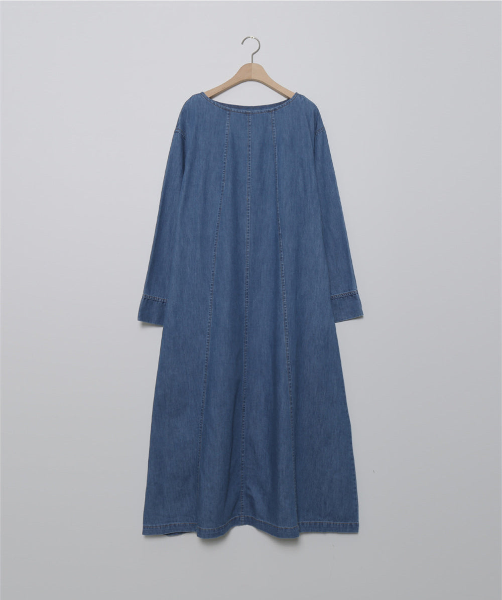 Casual Simple Design Denim Long Cozy Dresses-Dresses-JEWELRYSHEOWN