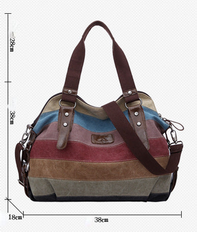 Rainbow Design Canvas Shoulder Bags for Women K988-Handbags-The same as picture-Free Shipping Leatheretro